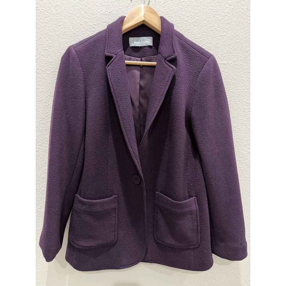 Daniel Rainn Plum Purple Textured Knit Blazer Size S